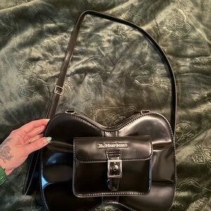 Dr. Martens Black Patent Bow Shoulder Crossbody